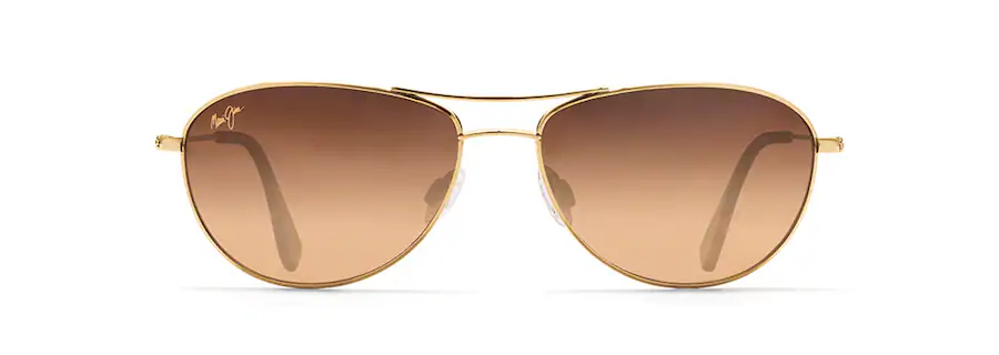 photo d'une paire de lunette Maui Jim Baby Beach métal dorée de face