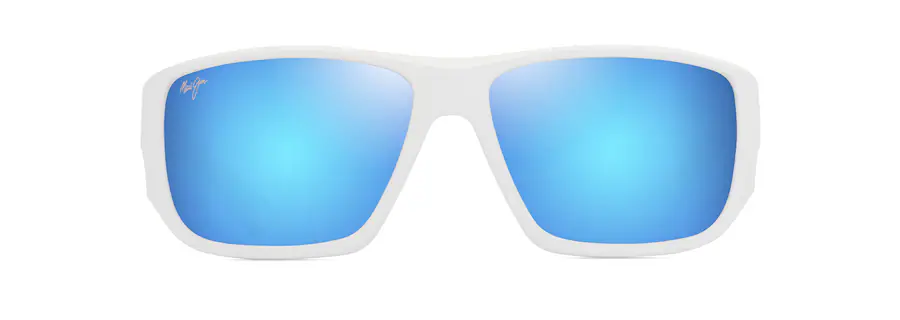 photo d'une paire de lunette Maui Jim Keha blanche de face