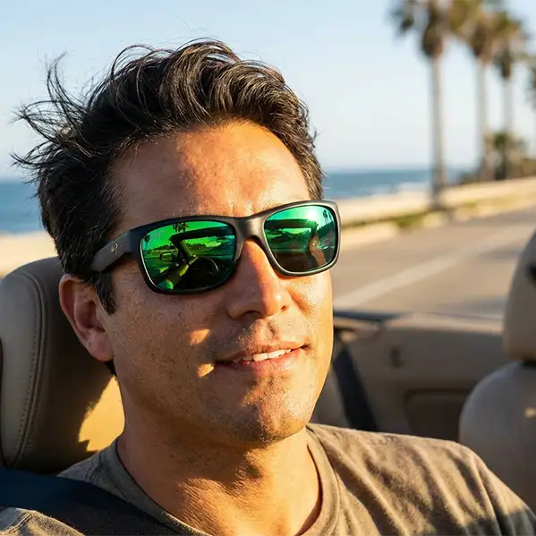 photo d'une paire de lunette Maui Jim ANO NUI portée par un homme
