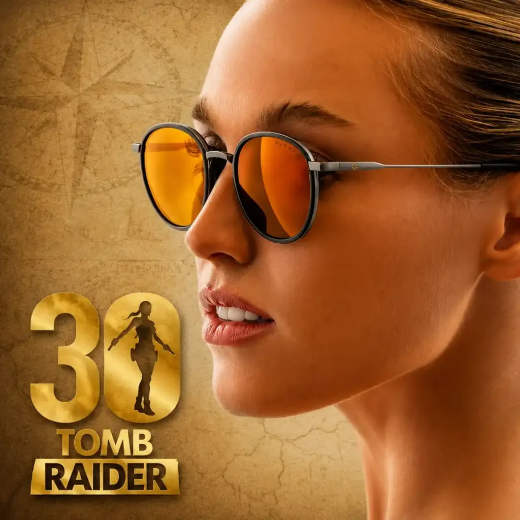 photo d'une paire de lunette Tom Raider portée par une femme