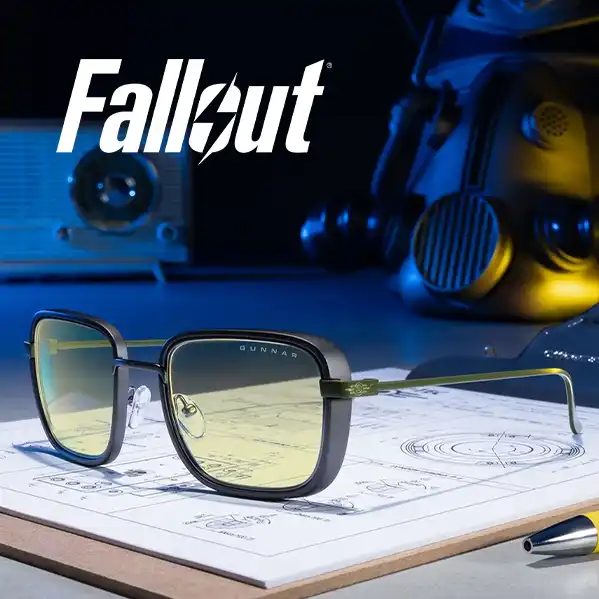 photo d'une paire de lunette Gunnar fallout gunmetal vue de profil