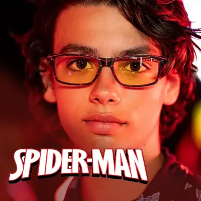 photo d'une paire de lunette Gunnar spiderman portée par un enfant