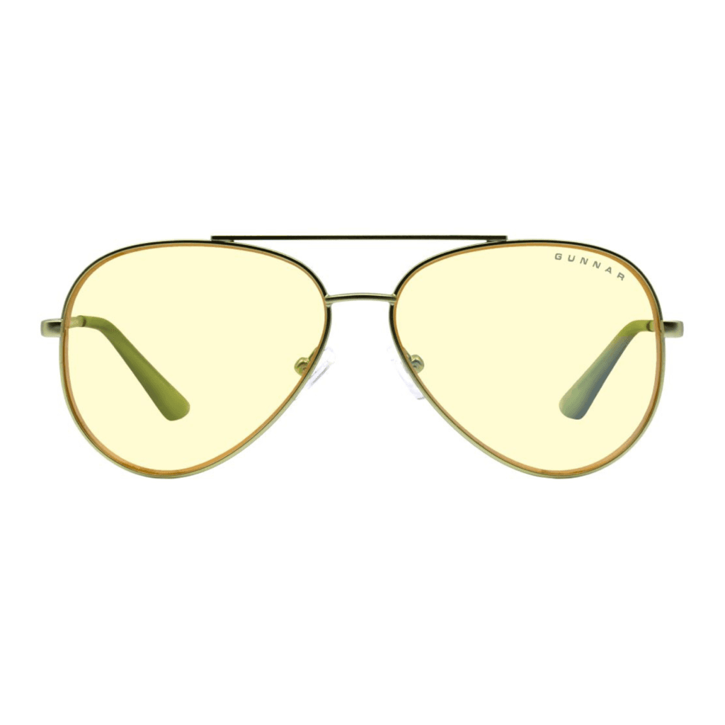 photo d'une paire de lunette Gunnar maverick couleur mint, vue de face