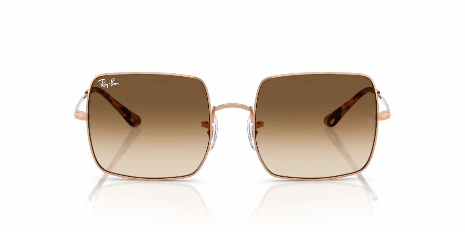 photo d'une paire de lunette RayBan Square en métal doré rosé de face