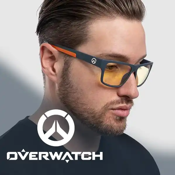 photo d'une paire de lunette Gunnar overwatch portée par un homme